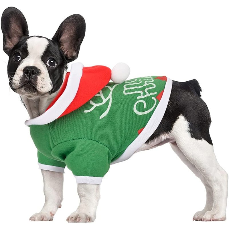 Roupa de Natal verde e vermelho para cães e gatos, ideal para festas de fim de ano