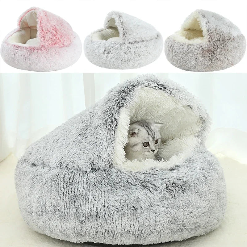 Dm Prime Fenix Loja de produtos para gato e cachorro - Cama Concha Para gatos Com Cobertura - Branco - 40x40CM