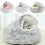 Dm Prime Fenix Loja de produtos para gato e cachorro - Cama Concha Para gatos Com Cobertura - Branco - 40x40CM