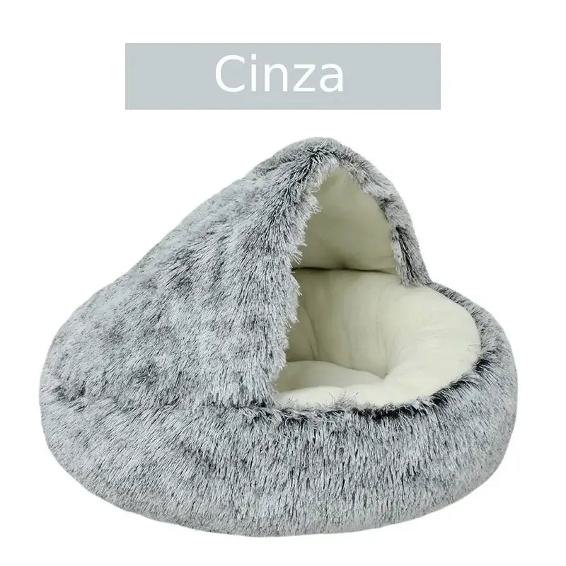 Dm Prime Fenix Loja de produtos para gato e cachorro - Cama Concha Para gatos Com Cobertura - cinza 50x50CM