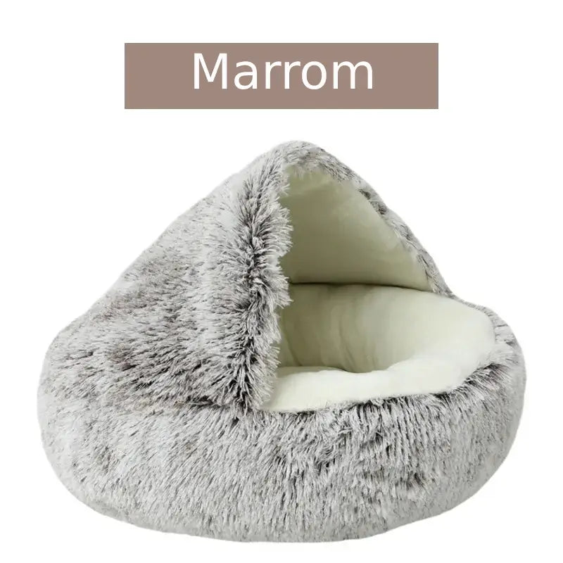 Dm Prime Fenix Loja de produtos para gato e cachorro - Cama Concha Para gatos Com Cobertura -marrom 50x50CM 60x60cm