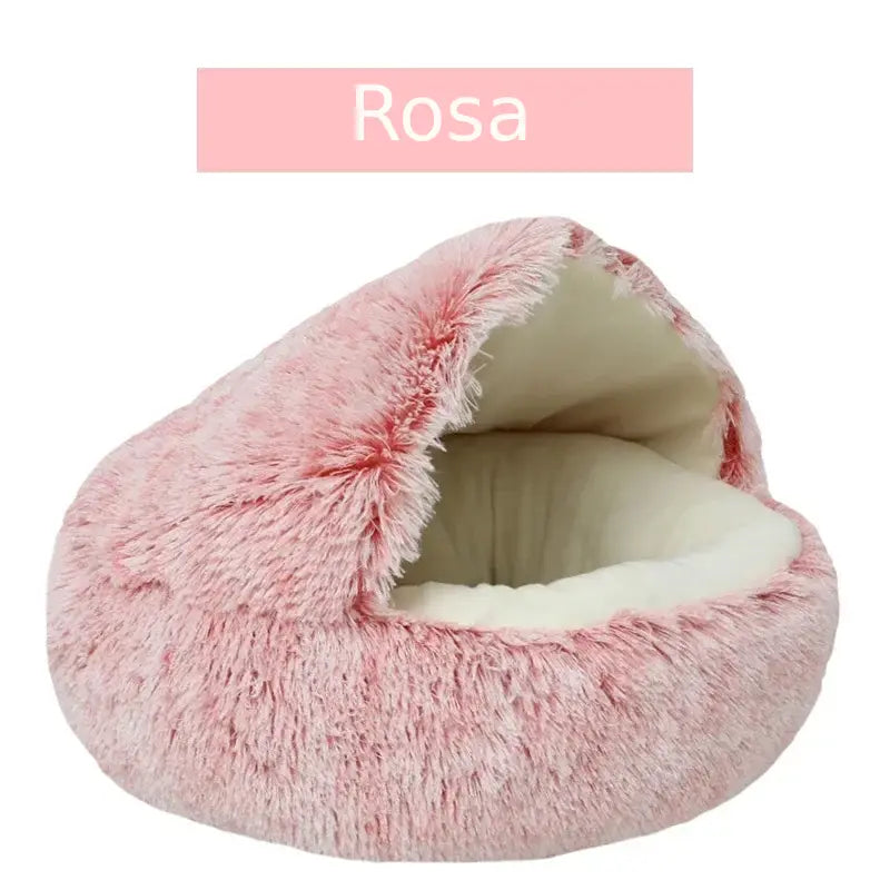 Dm Prime Fenix Loja de produtos para gato e cachorro - Cama Concha Para gatos Com Cobertura - rosa 50x50CM 60x60cm