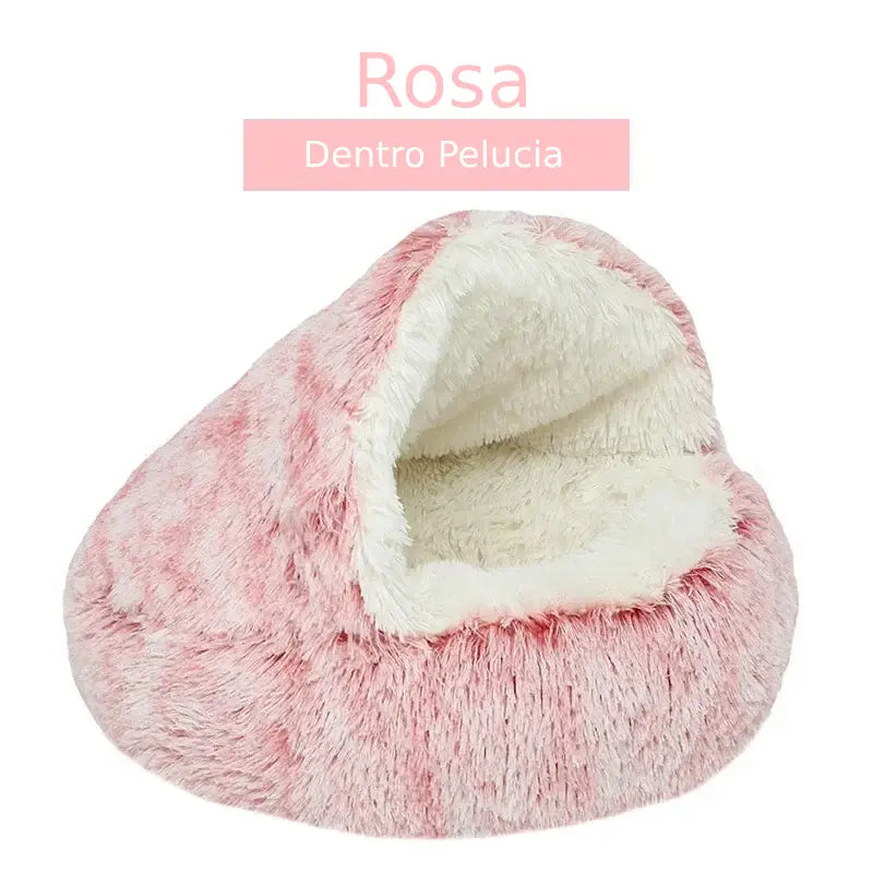 Dm Prime Fenix Loja de produtos para gato e cachorro - Cama Concha Para gatos Com Cobertura - rosa dentro pelucia 50x50CM 60x60cm