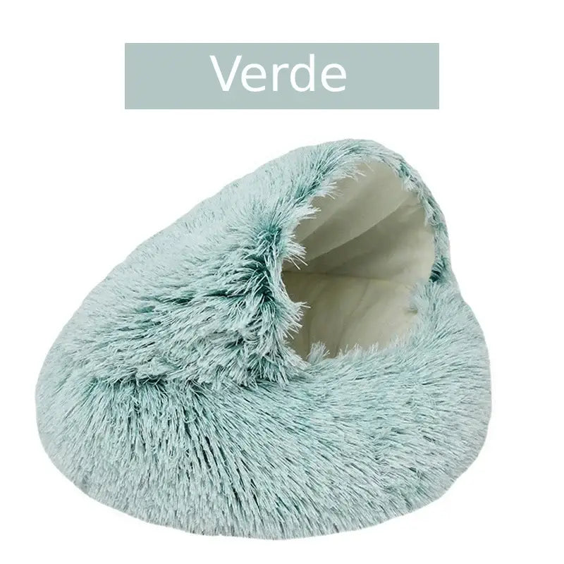 Dm Prime Fenix Loja de produtos para gato e cachorro - Cama Concha Para gatos Com Cobertura - verde 50x50CM