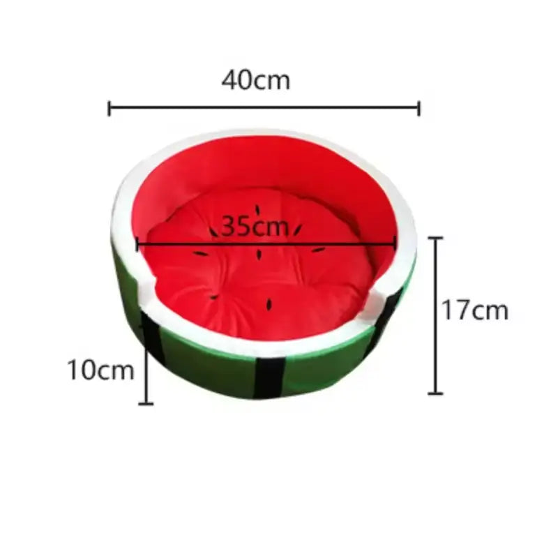 Dm Prime Fenix Loja de produtos para gato e cachorro - Caminha Melancia Lavável E Fácil De Limpar Para Pets - P - Caminha Melancia Para Pet almofada solta medidas 40cm*35cm*10cm*17cm
