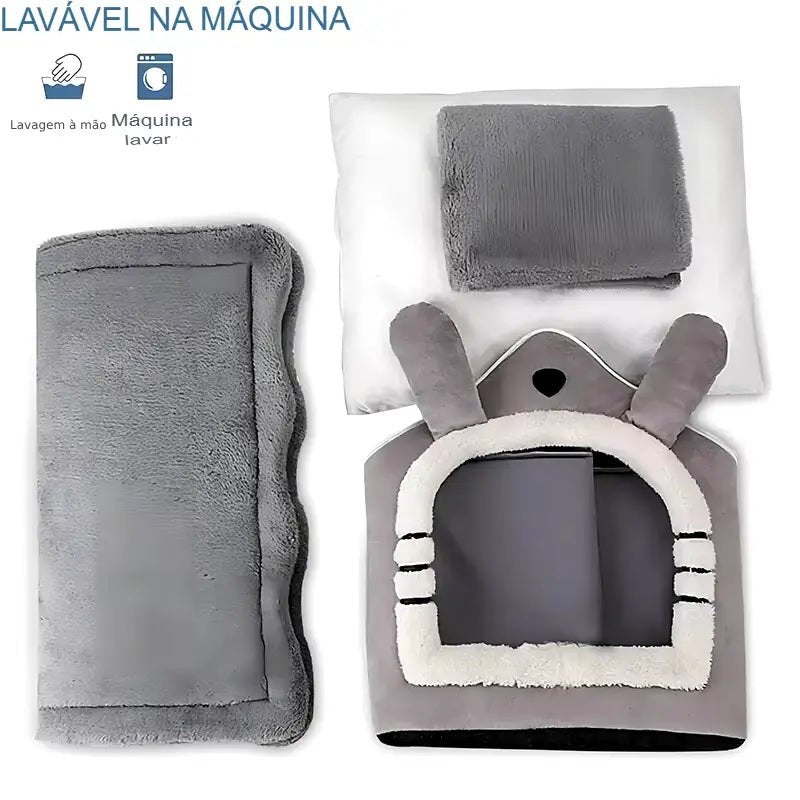 Dm Prime Fenix Loja de produtos para gato e cachorro - Casinha Pet Confortável Para Climas Frios - Cinza - S (ATÉ 2.5KG) - Casinha Pet Confortável Para Climas Frios