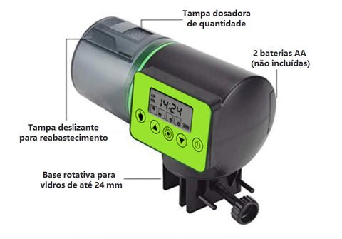 Dm Prime Fenix Loja de produtos para gato e cachorro - Dispositivo Automático Para Alimentar Peixes - Alimentador Peixes - Branco - Alimentador Automático para Peixes