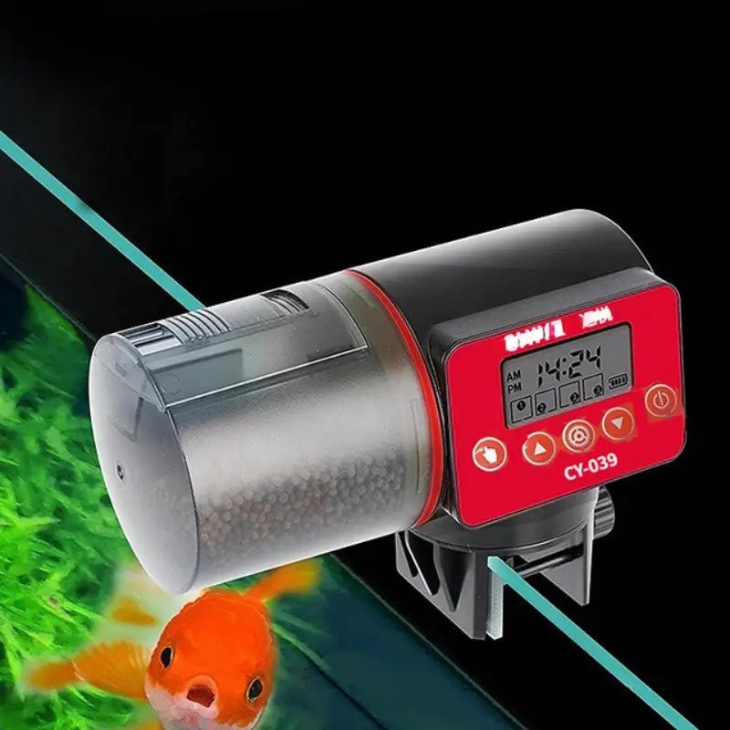 Dm Prime Fenix Loja de produtos para gato e cachorro - Dispositivo Automático Para Alimentar Peixes - Alimentador Peixes - Vermelho - Alimentador Automático para Peixes