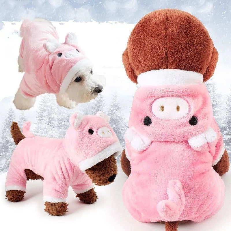 Dm Prime Fenix Loja de produtos para gato e cachorro - Roupas de fantasia para pets em formato de bichinho - Porco - PP(1 - 2 kg) - Macacão Para Pets