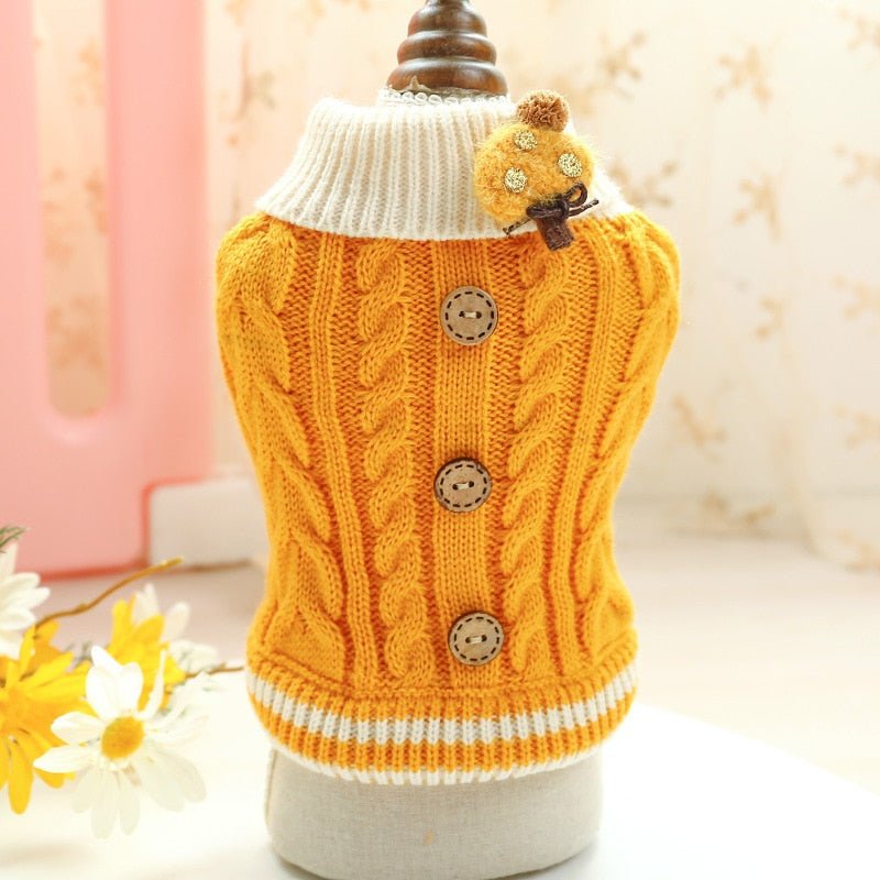 Dm Prime Fenix Loja de produtos para gato e cachorro - Roupinha de cachorro de tricô - Amarelo - PP - Fashion Tricot Para Cachorro e Gato