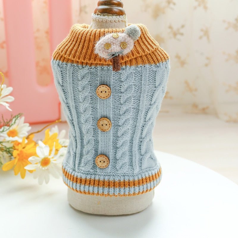Dm Prime Fenix Loja de produtos para gato e cachorro - Roupinha de cachorro de tricô - Azul - PP - Fashion Tricot Para Cachorro e Gato