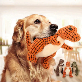 Dm Prime Fenix Loja de produtos para gato e cachorro - Brinquedo De Pelúcia Resistente Para Mastigação De Cães - Laranja - 35cm - Brinquedo de pelúcia resistente para mastigação de cães