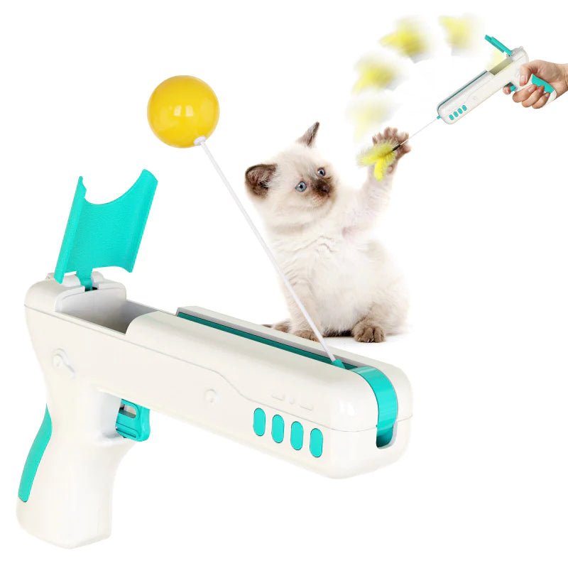 Dm Prime Fenix Loja de produtos para gato e cachorro - Brinquedo Para Gatos Com Penas E Movimento Aleatório - Azul - Brinquedo para gatos com penas e movimento aleatório