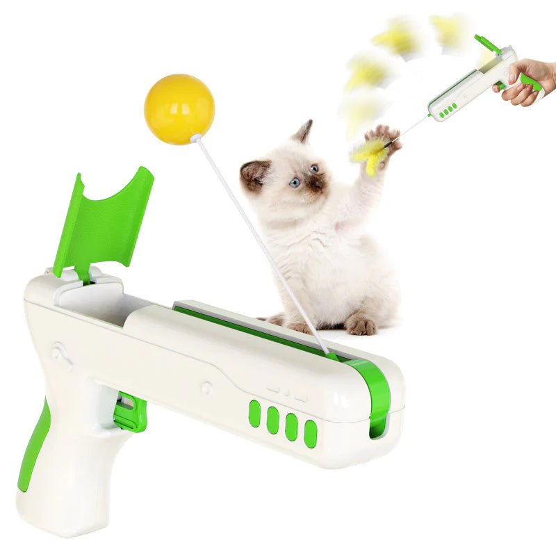 Dm Prime Fenix Loja de produtos para gato e cachorro - Brinquedo Para Gatos Com Penas E Movimento Aleatório - Verde - Brinquedo para gatos com penas e movimento aleatório