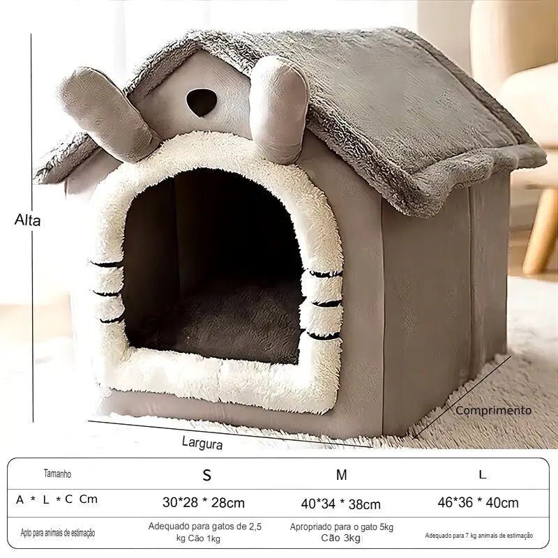 Dm Prime Fenix Loja de produtos para gato e cachorro - Casinha Pet Confortável Para Climas Frios - Cinza - S (ATÉ 2.5KG) - Casinha Pet Confortável Para Climas Frios