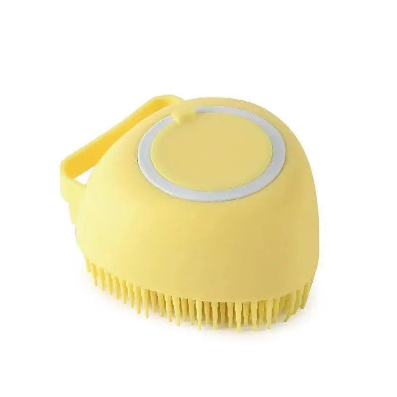 Dm Prime Fenix Loja de produtos para gato e cachorro - Escova De Banho Para Remoção De Sujeira E Detritos Para Pets - Amarelo em formato de coração - Escova De Banho Para Remoção De Sujeira E Detritos Para Pets