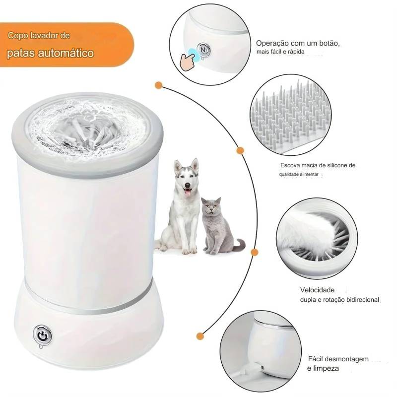 Dm Prime Fenix Loja de produtos para gato e cachorro - Lava - Patas Elétrico USB Recarregável para Pets - Branco - Lava - Patas Elétrico USB Recarregável para Pets