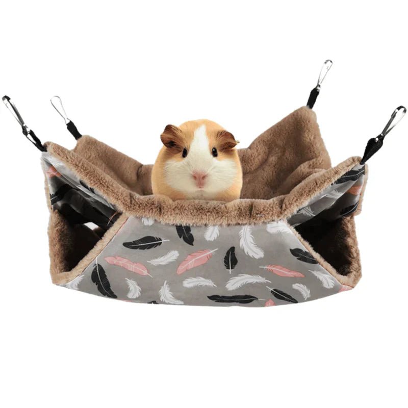 Dm Prime Fenix Loja de produtos para gato e cachorro - Rede Suspensa Para Hamster Com Gancho De Fácil Ajuste - Cinza/Marrom - 34x34cm - Rede suspensa para hamster com gancho de fácil ajuste