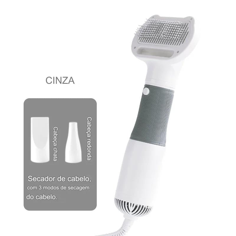 Dm Prime Fenix Loja de produtos para gato e cachorro - Secador Portátil 3 Em 1 Para Pets Com Motor Silencioso - Cinza - Secador Para Pet Silencioso 3 em 1
