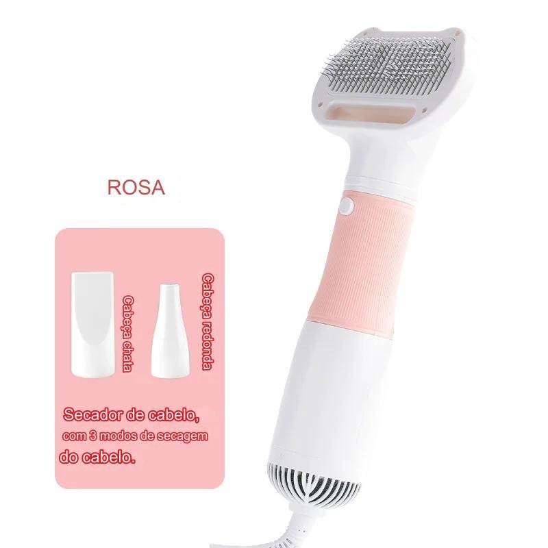 Dm Prime Fenix Loja de produtos para gato e cachorro - Secador Portátil 3 Em 1 Para Pets Com Motor Silencioso - Rosa - Secador Para Pet Silencioso 3 em 1
