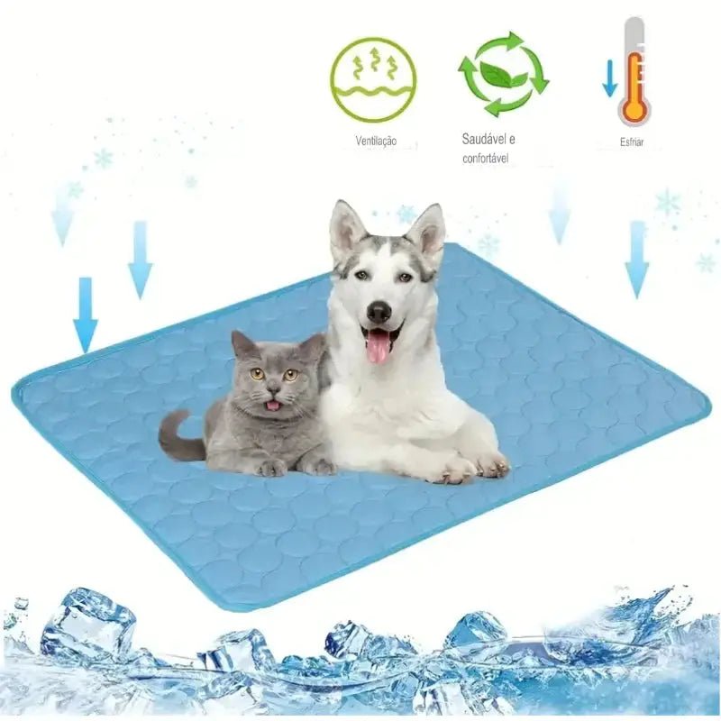 Dm Prime Fenix Loja de produtos para gato e cachorro - Tapete De Resfriamento Dobrável Para Fácil Armazenamento - Cinza - XXL 150x100cm - Tapete De Resfriamento Dobrável Para Fácil Armazenamento