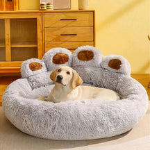 Sabinovision Loja de produtos para gato e cachorro - Cama Aconchegante para Pets Patinha - Cinza Claro - P 50cm - Cama Aconchegante para Pets Patinha